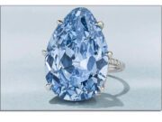 Christie’s Headliner, the 23.24-carat “Golconda Blue” Pulled