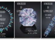 Latest Handbook of Gemmology: Fifth Edition / Three-Volumes (Print & Digital) Covers of a gemology handbook featuring a large, sparkling diamond and gemstone jewelry.