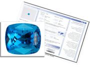 Four Color Highlights & One Old Mine Cut from Heritage’s Upcoming Fall Fine Jewelry Signature® Auction A blue gemstone with a certification document.
