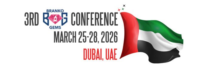 Branko Conference Conference announcement for March 25-28, 2026, in Dubai, UAE.