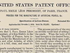 United States Patent Office: Process for the Manufacture of Artificial Pearls